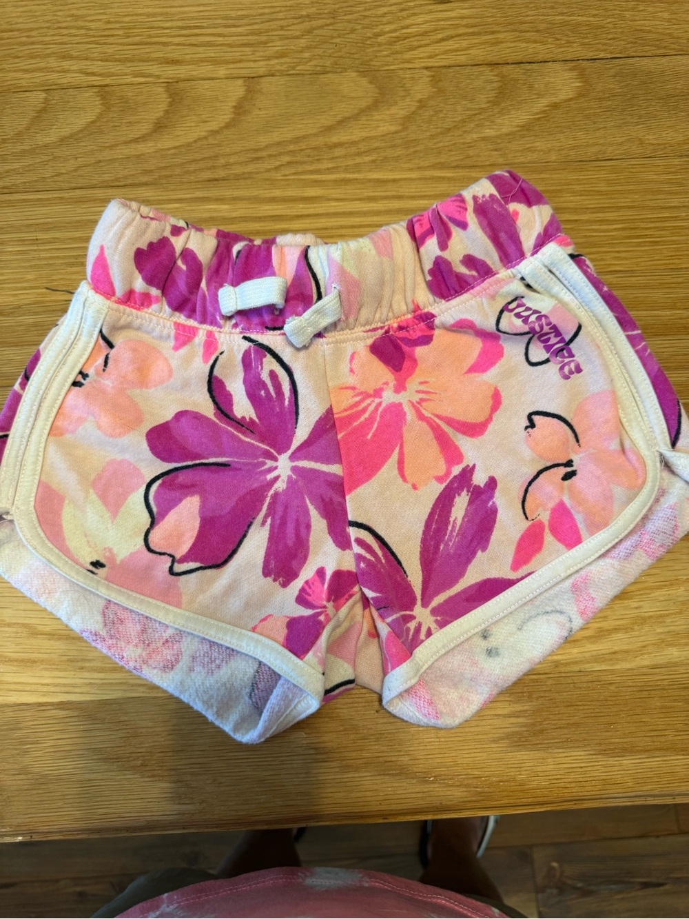 Justice Girls Pink & Purple Floral Terry Shorts